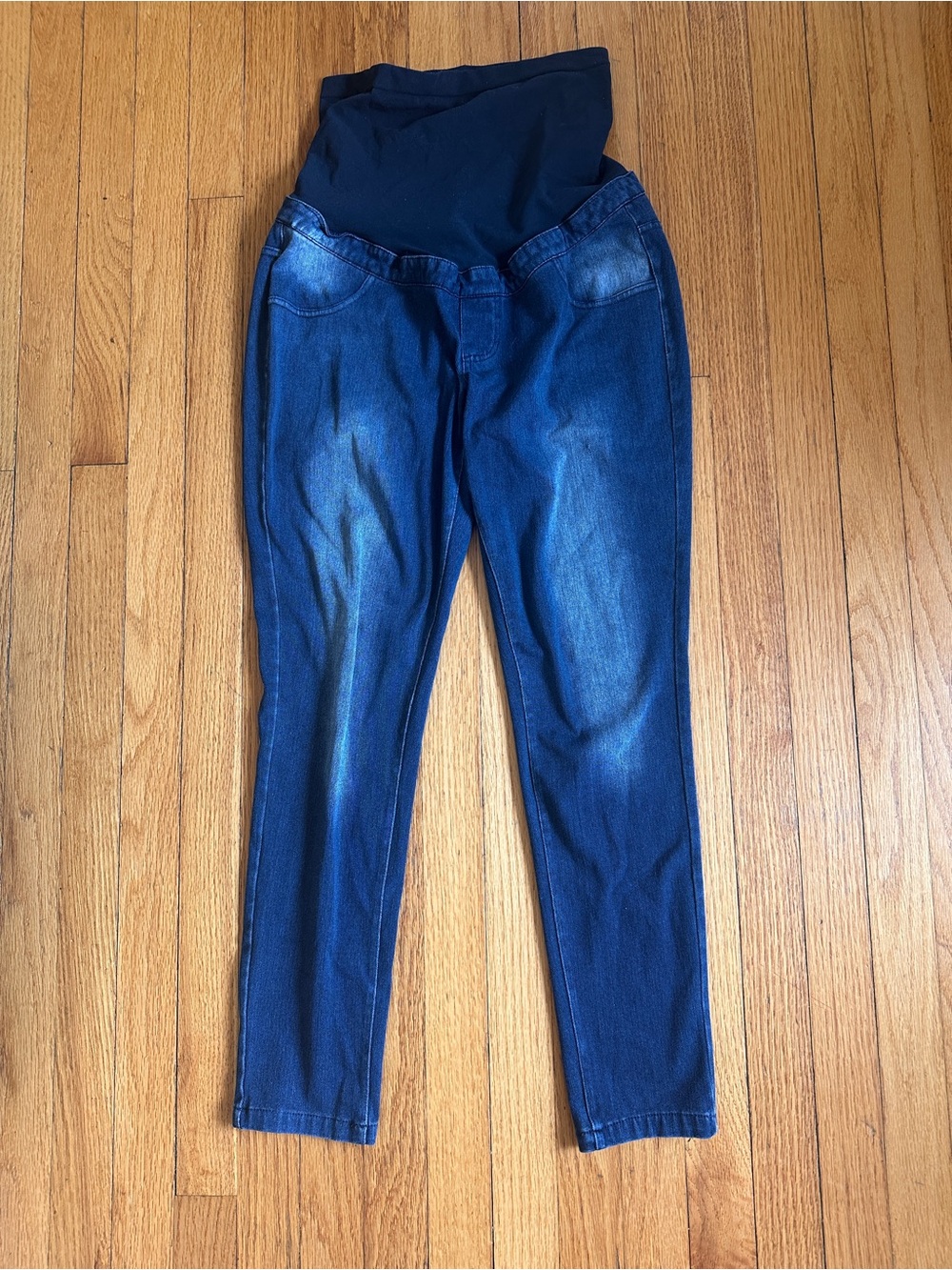 Motherhood Dark Blue Maternity Jeggings with Navy Belly Panel